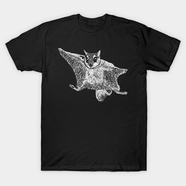 Flying Squirrel Art T-Shirt by Get Hopped Apparel